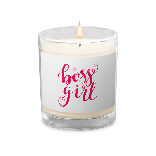 Glass jar soy wax candle girl boss by BG